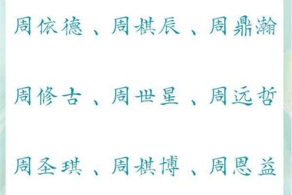 周名字:揭开名字背后的深层含义 周名字:揭开名字背后的深层含义