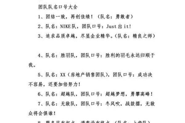 八字小组口号,助力团队目标达成 八字小组口号,助力团队目标达成