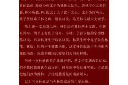林姓名字的历史渊源与现代意义