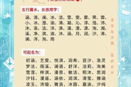 五行属水的单字有哪些？这些字能为你带来好运！