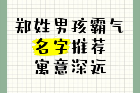 郑姓宝宝名字推荐，寓意与吉祥结合