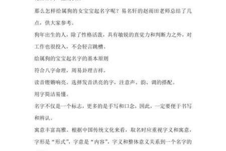 为属狗宝宝起名字的五大要点