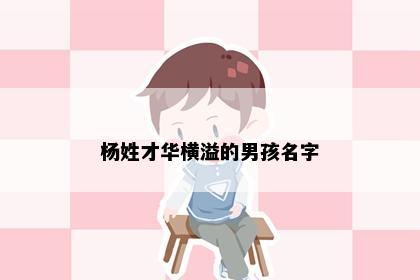 杨姓才华横溢的男孩名字
