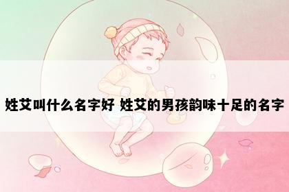 姓艾叫什么名字好 姓艾的男孩韵味十足的名字