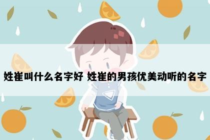 姓崔叫什么名字好 姓崔的男孩优美动听的名字