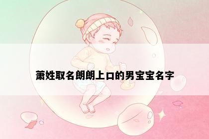 萧姓取名朗朗上口的男宝宝名字