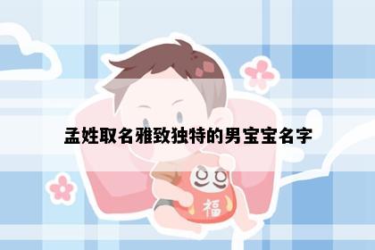 孟姓取名雅致独特的男宝宝名字