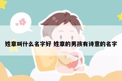 姓章叫什么名字好 姓章的男孩有诗意的名字