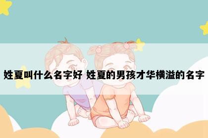 姓夏叫什么名字好 姓夏的男孩才华横溢的名字
