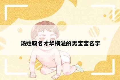 汤姓取名才华横溢的男宝宝名字