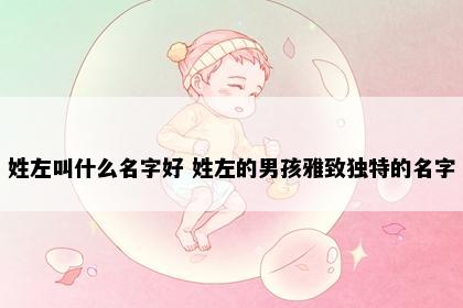 姓左叫什么名字好 姓左的男孩雅致独特的名字