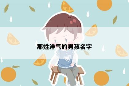那姓洋气的男孩名字