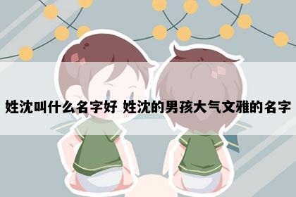 姓沈叫什么名字好 姓沈的男孩大气文雅的名字