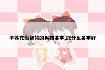 羊姓充满智慧的男孩名字,取什么名字好