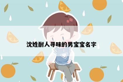 沈姓耐人寻味的男宝宝名字