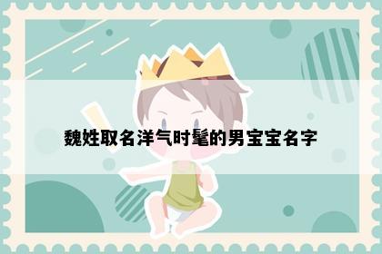 魏姓取名洋气时髦的男宝宝名字