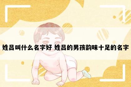 姓吕叫什么名字好 姓吕的男孩韵味十足的名字