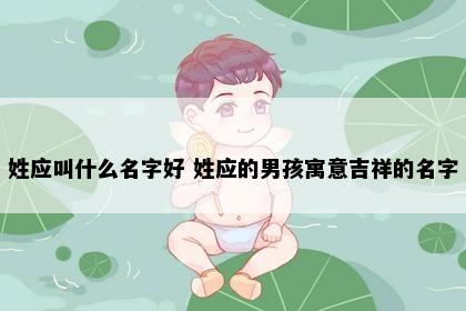 姓应叫什么名字好 姓应的男孩寓意吉祥的名字