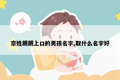 宗姓朗朗上口的男孩名字,取什么名字好