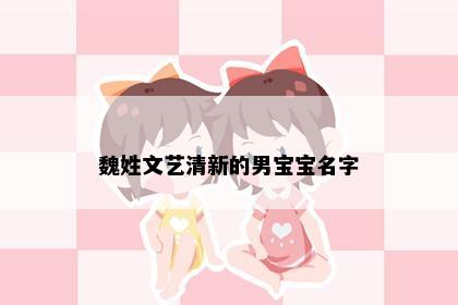魏姓文艺清新的男宝宝名字