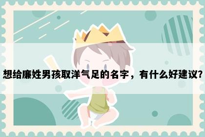 想给廉姓男孩取洋气足的名字，有什么好建议？