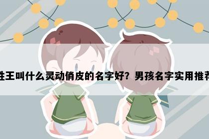 姓王叫什么灵动俏皮的名字好？男孩名字实用推荐