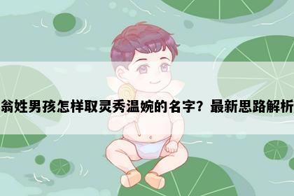 翁姓男孩怎样取灵秀温婉的名字？最新思路解析