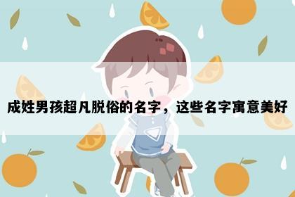 成姓男孩超凡脱俗的名字，这些名字寓意美好