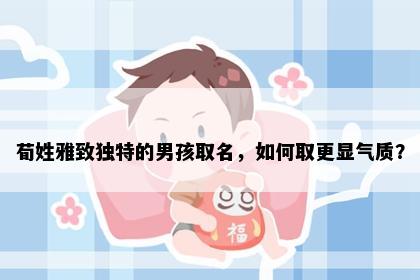 荀姓雅致独特的男孩取名，如何取更显气质？